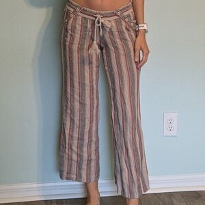 Rewind Striped Pants - Red, Blue, White